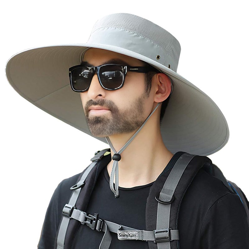 HUAMULAN Men 6" Wide Brim Sun Hat Summer Outdoor Unisex Women Bucket Safari Fishing Hats for Hiking Beach Garden Kayaking - Image 1